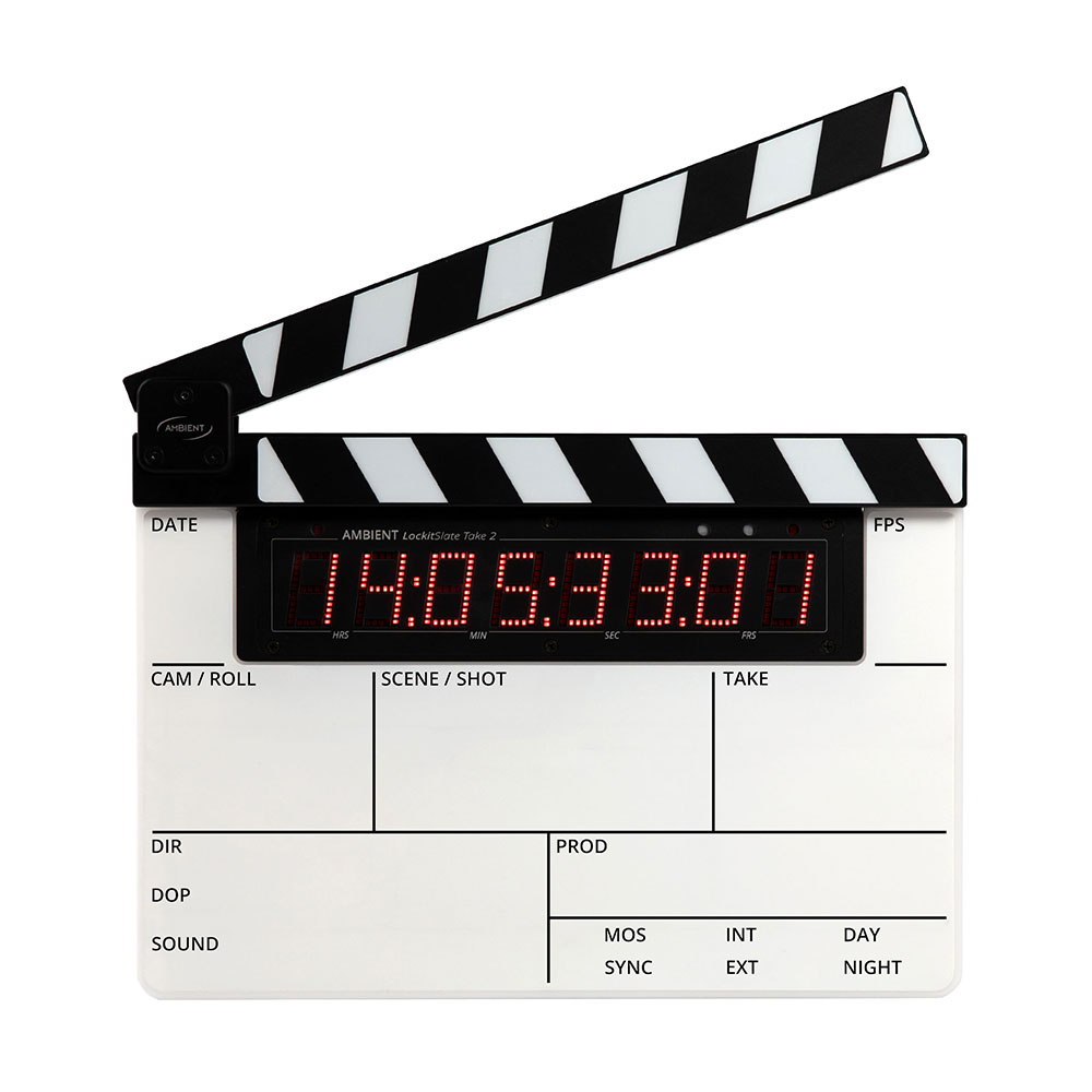 Ambient ACN-LS2 LockitSlate Take 2 Timecode Clapperboard-Pinknoise Systems