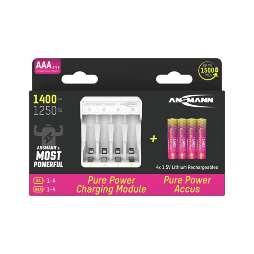 Ansmann Pure Power Set 4× AAA / HR03 Battery Packs and Charging Module