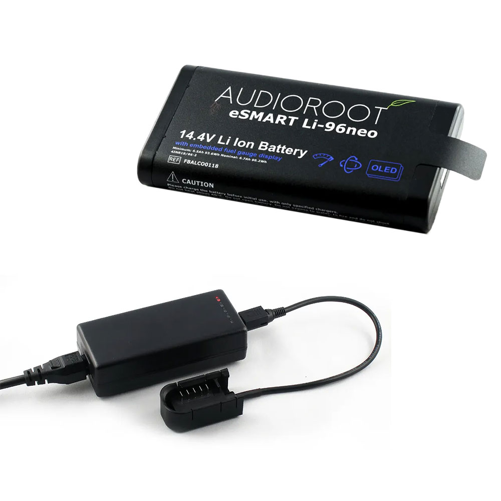 Audioroot eSmart 96Wh Smart Lithium Battery and eLC-SMB Li-Ion Portable Battery Charger