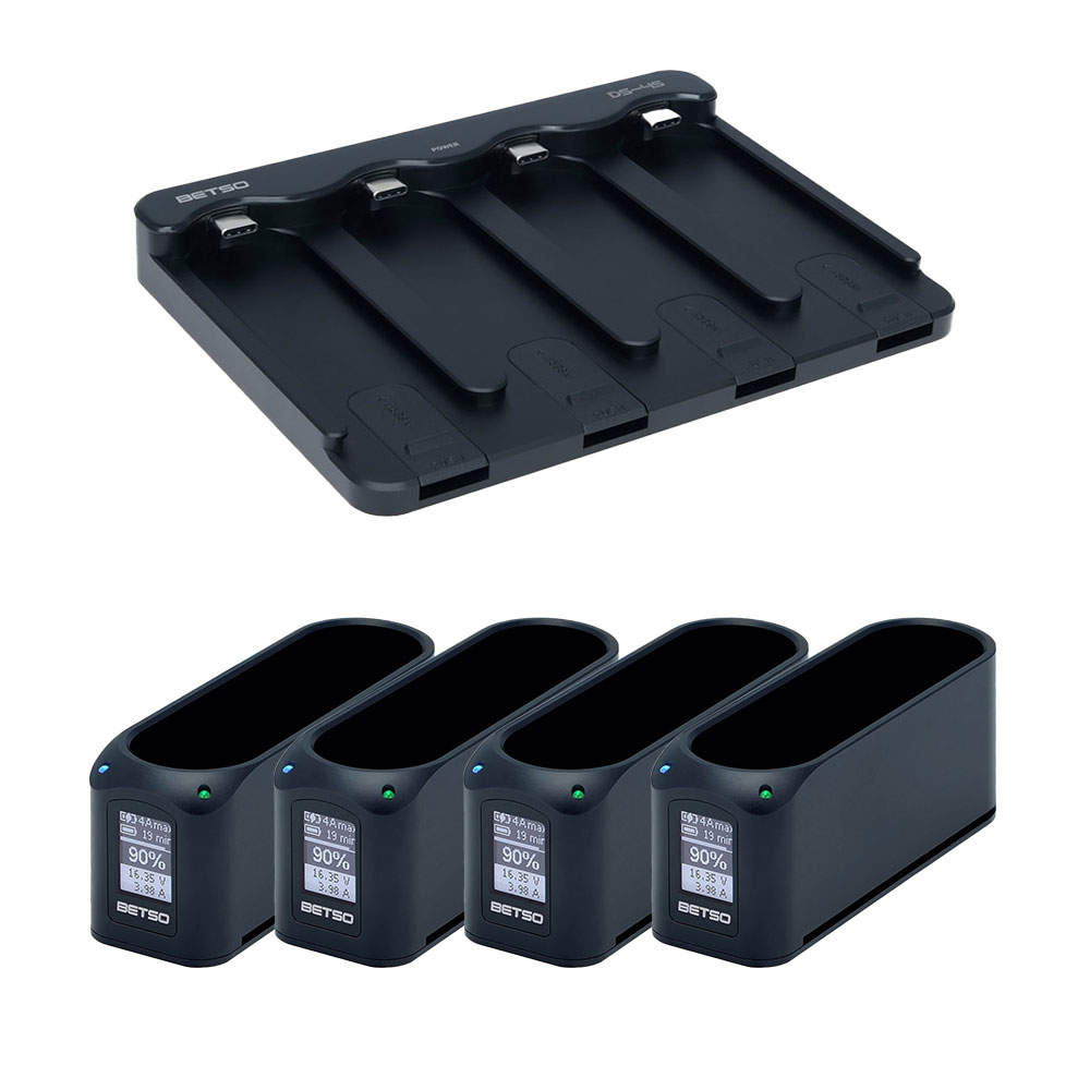 Betso Battery Charger Bundle - 4 Bay