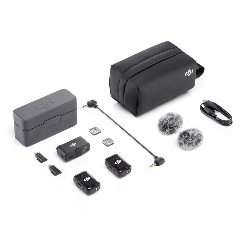 DJI Mic 2 Kit - 2 Transmitters, 1 Receiver + Charging Case