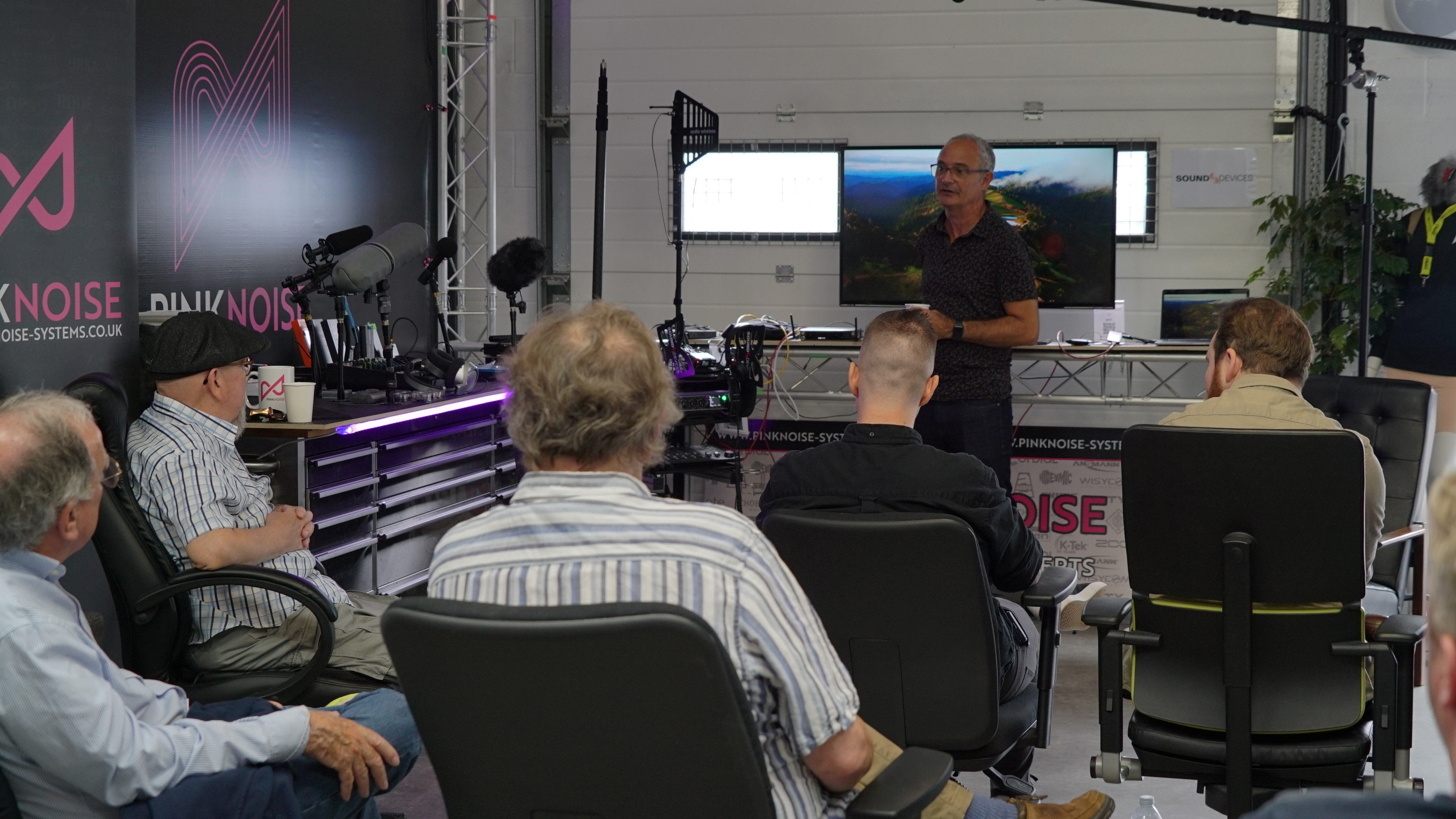 Paul Isaac speaking at the Pinknoise x Sound Devices event&nbsp;