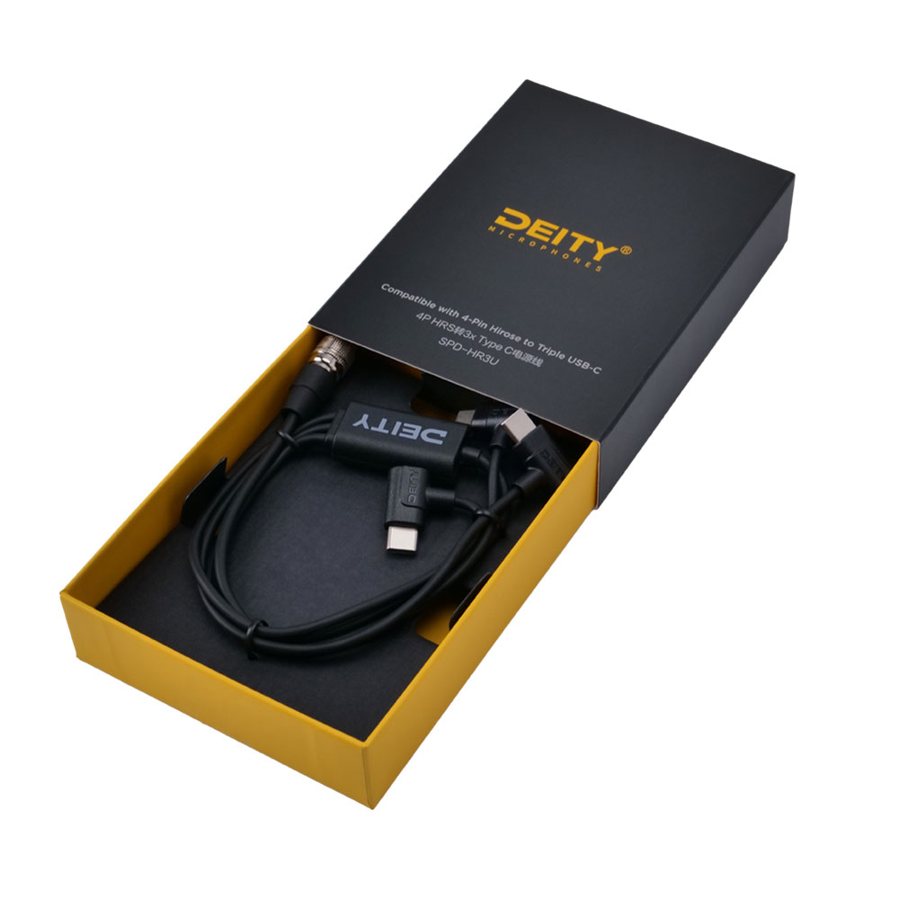 Deity SPD-HR3U 4-Pin Hirose Power Cable to 3x USB-C-Pinknoise Systems
