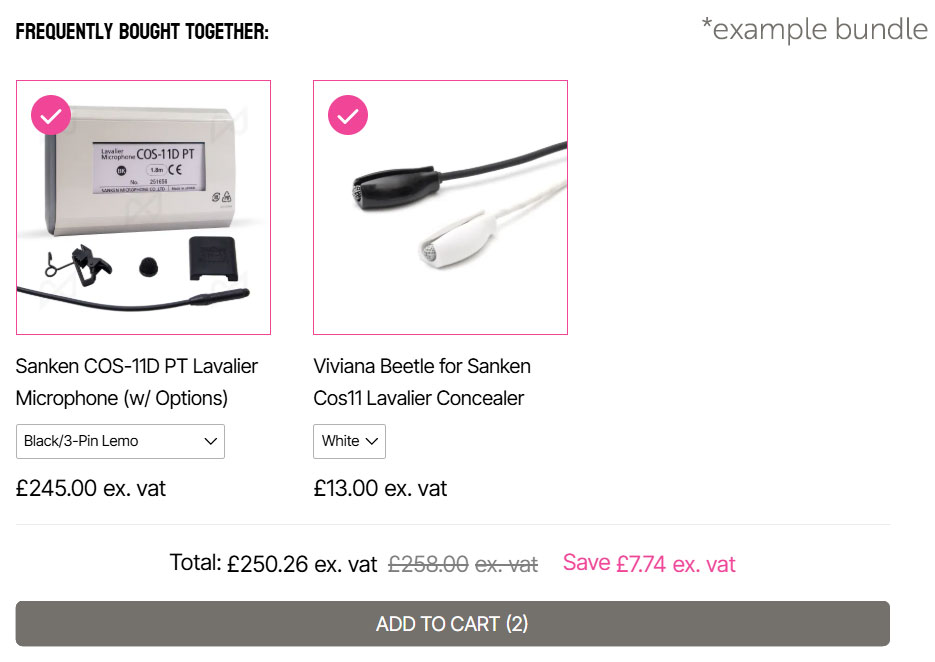 A bundle on the website