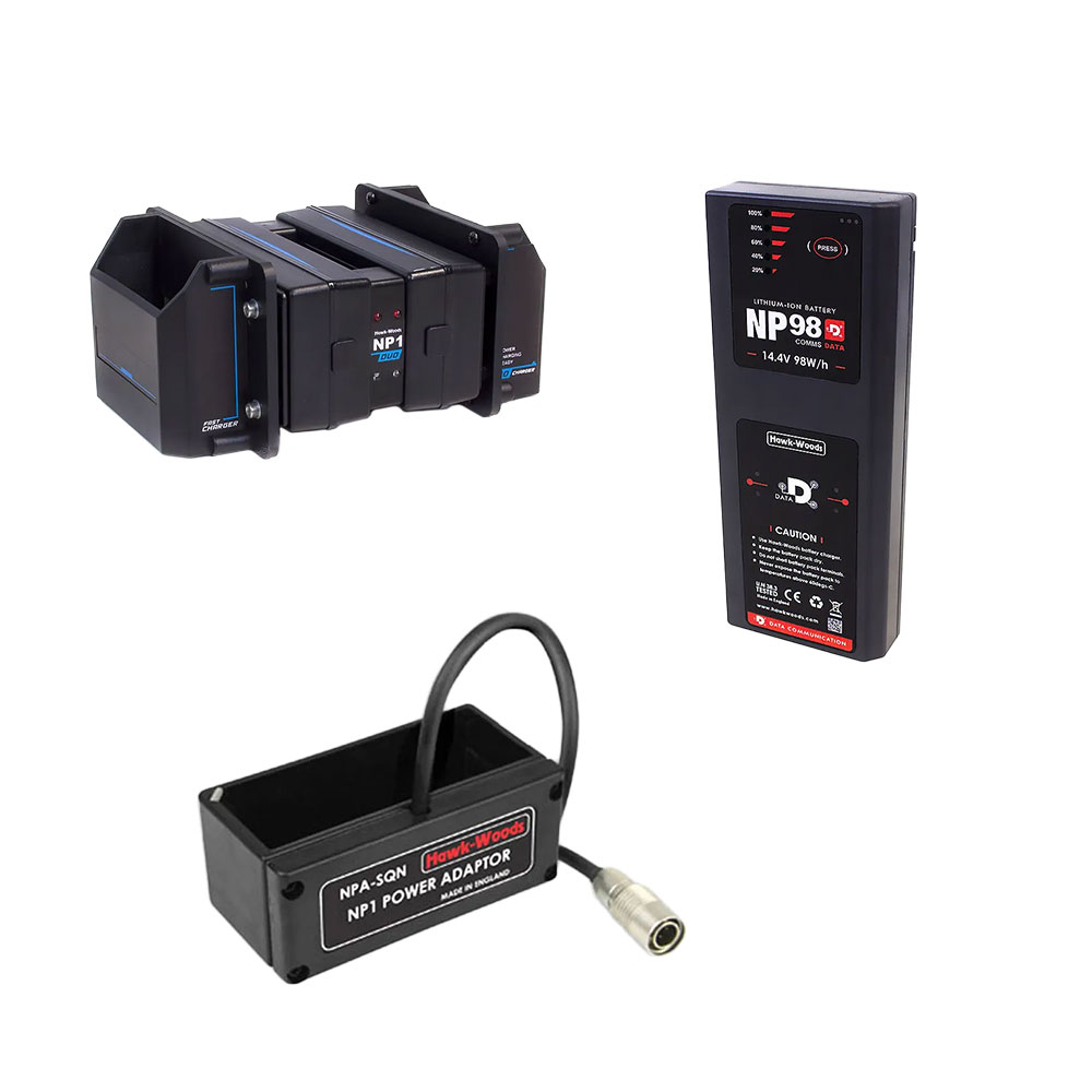 Hawkwoods 2 x NP98 Lithium-Ion Battery and 2-way Atom Charger Shoe