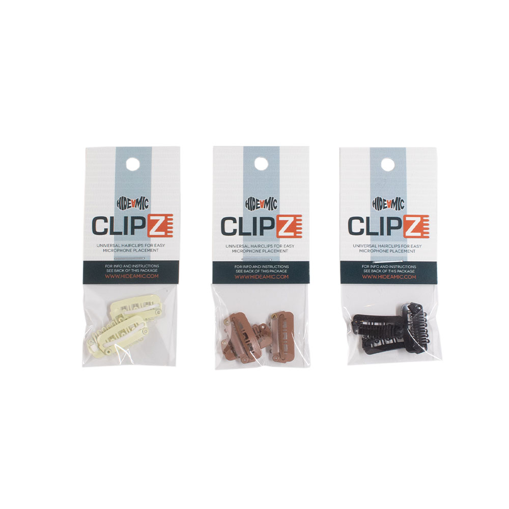 Hide-A-Mic Clipz Hair Clips for Microphone Mounting (Various Colours)-Pinknoise Systems