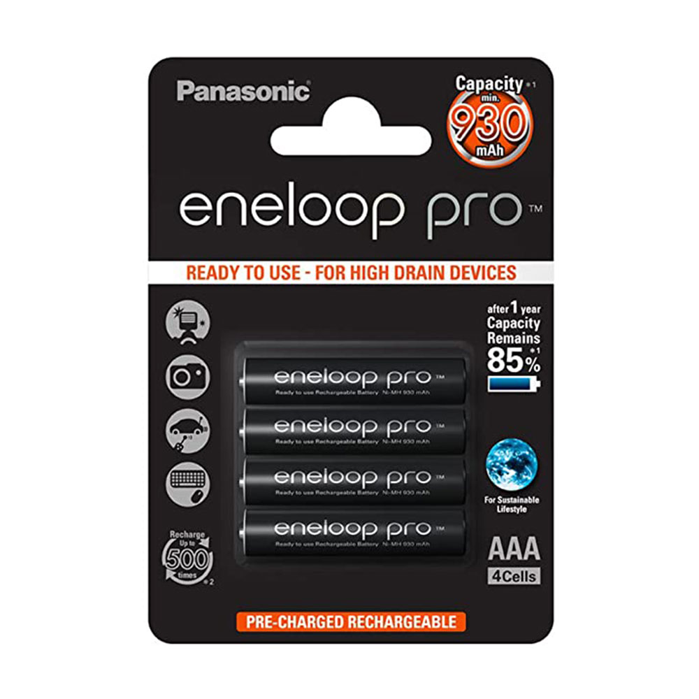 Panasonic Eneloop Pro AAA 930 mAh Rechargeable Battery - 4 Pack-Pinknoise Systems