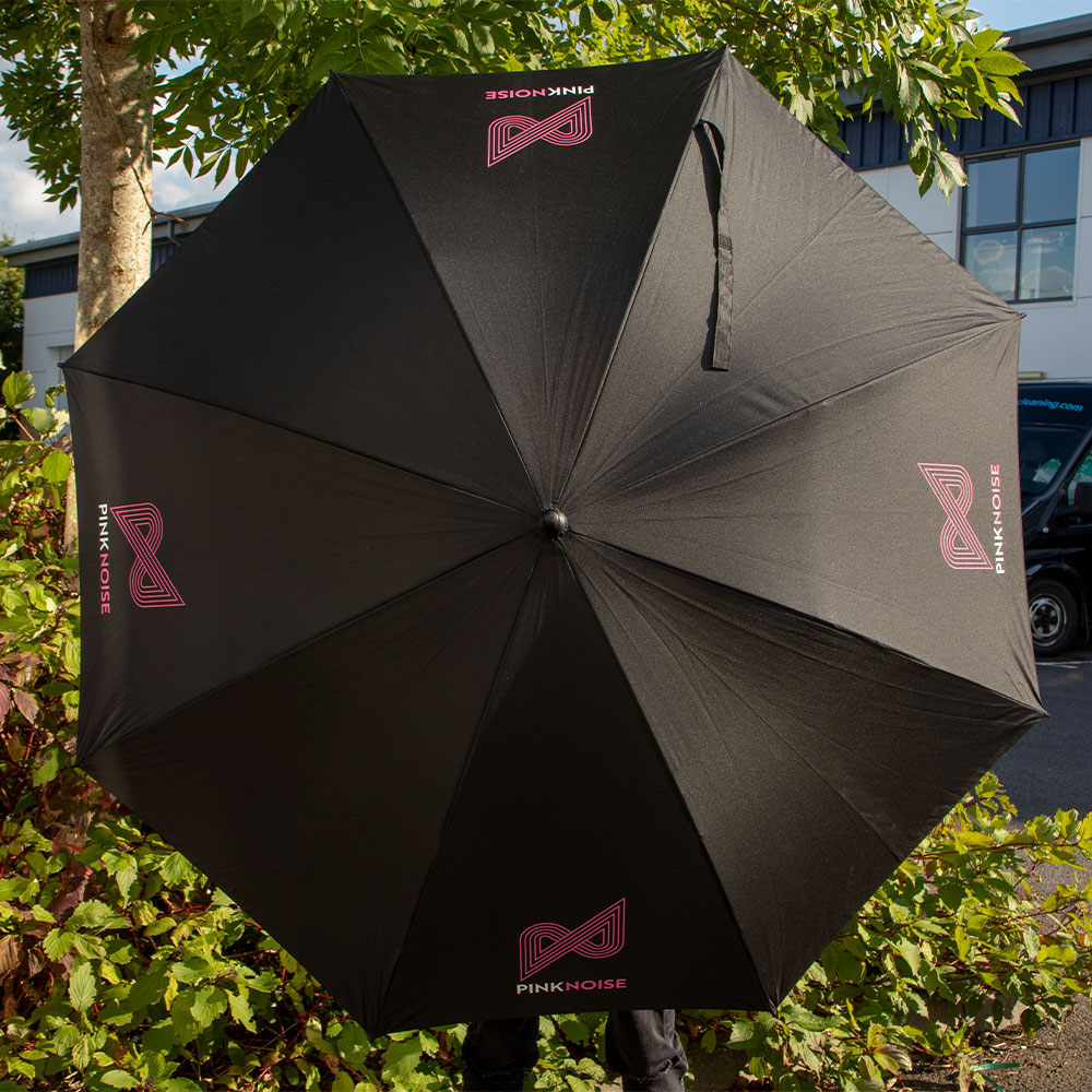 Pinknoise Branded Fibreglass Golf Umbrella-Pinknoise Systems