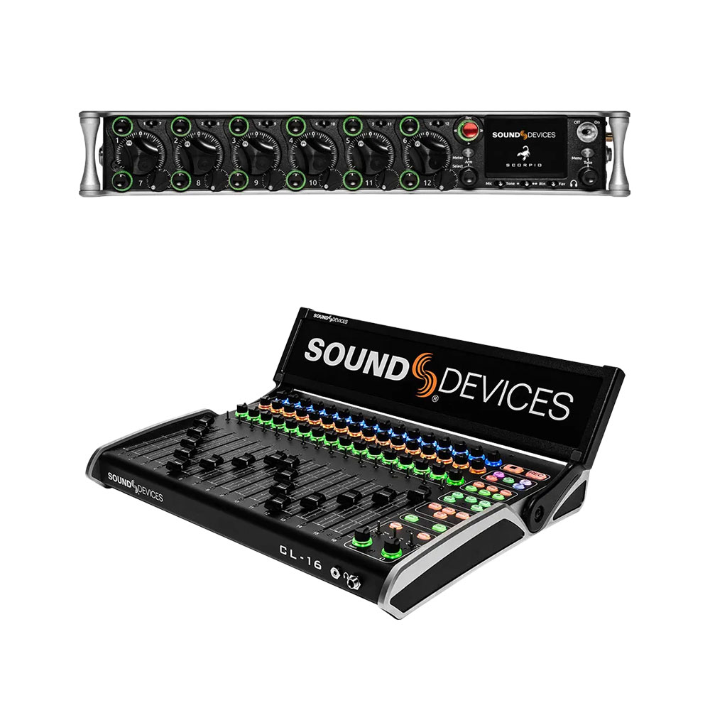 Sound Devices Scorpio Premium 36-Track Recorder with Sound Devices CL-16 Linear Fader Control Surface for 8-Series