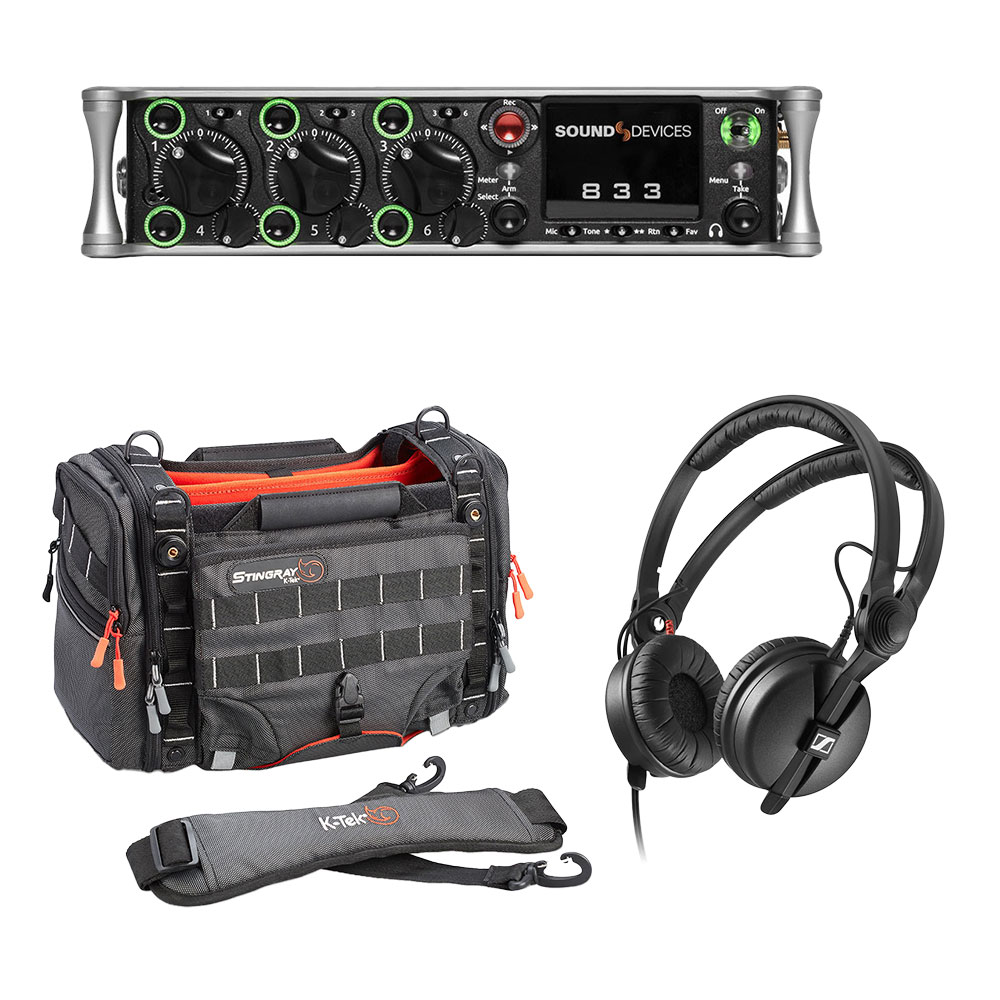 Sound Devices 833 Recorder with K-Tek Sound Bag & Headphones