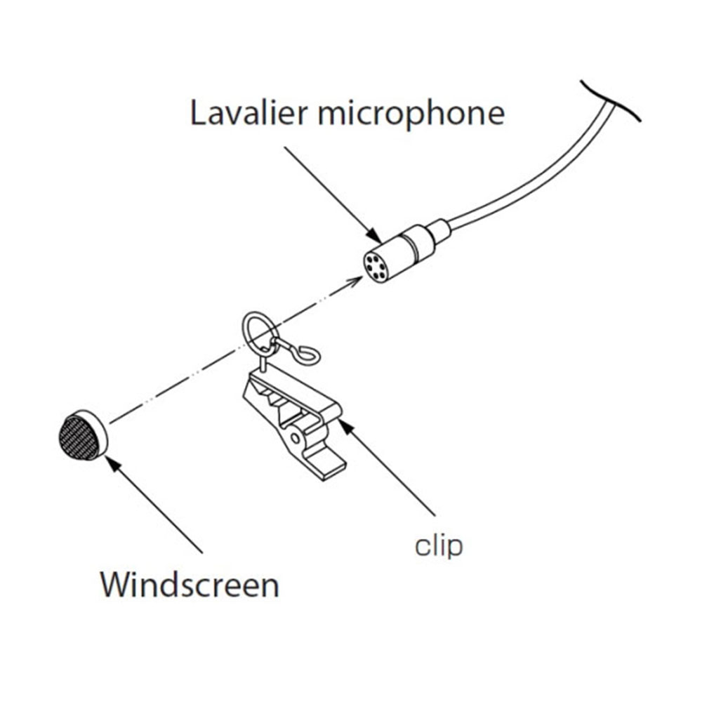 Tascam TM-10L Omnidirectional Lavalier Microphone (Black/White)-Pinknoise Systems