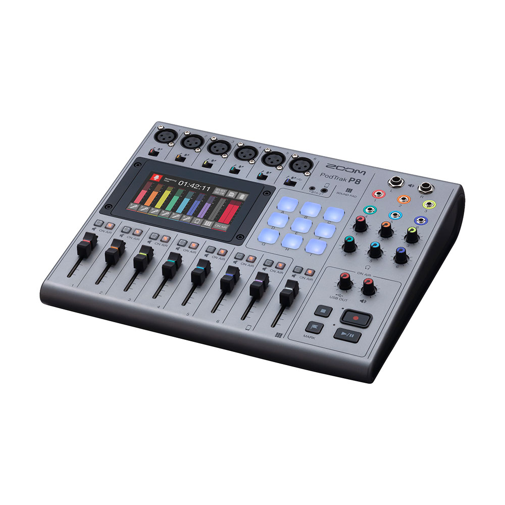 Zoom PodTrack P8 Podcast Recording Desk-Pinknoise Systems