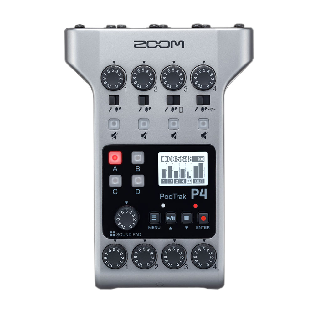 Zoom Podtrak P4 Podcast Recorder-Pinknoise Systems