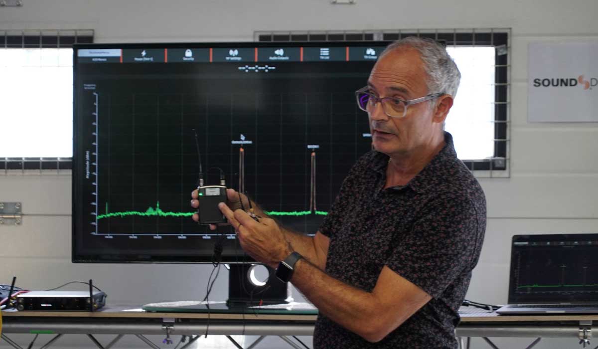 Paul Isaac speaking at the Pinknoise x Sound Devices event
