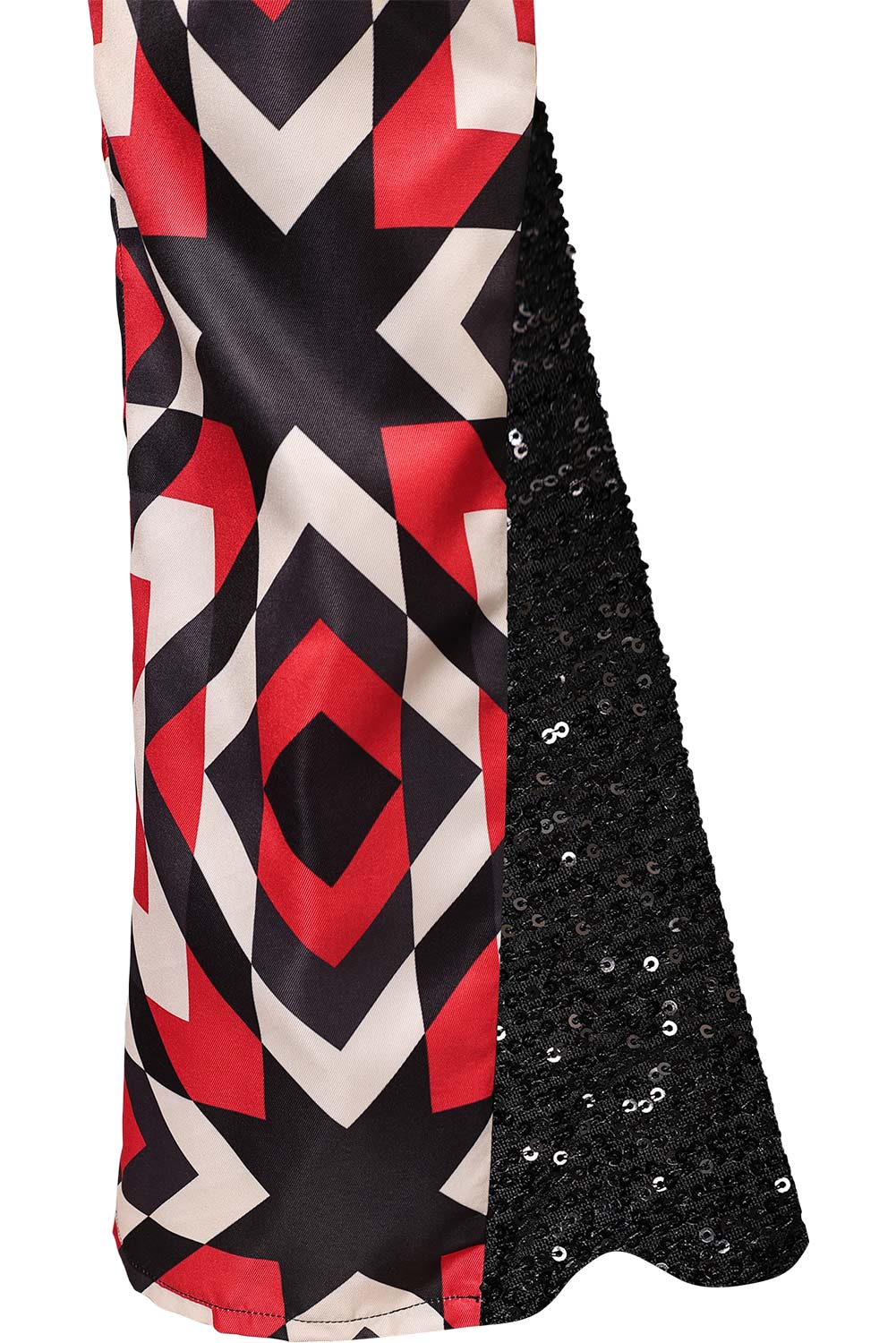 70S Men Disco Printed Sequin Flared Pants Outfits Halloween Party Suit