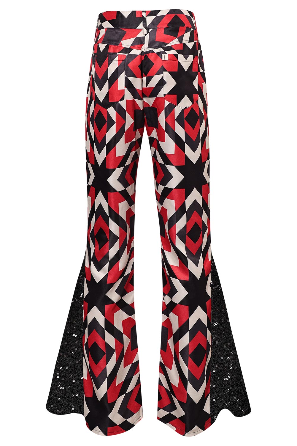 70S Men Disco Printed Sequin Flared Pants Outfits Halloween Party Suit