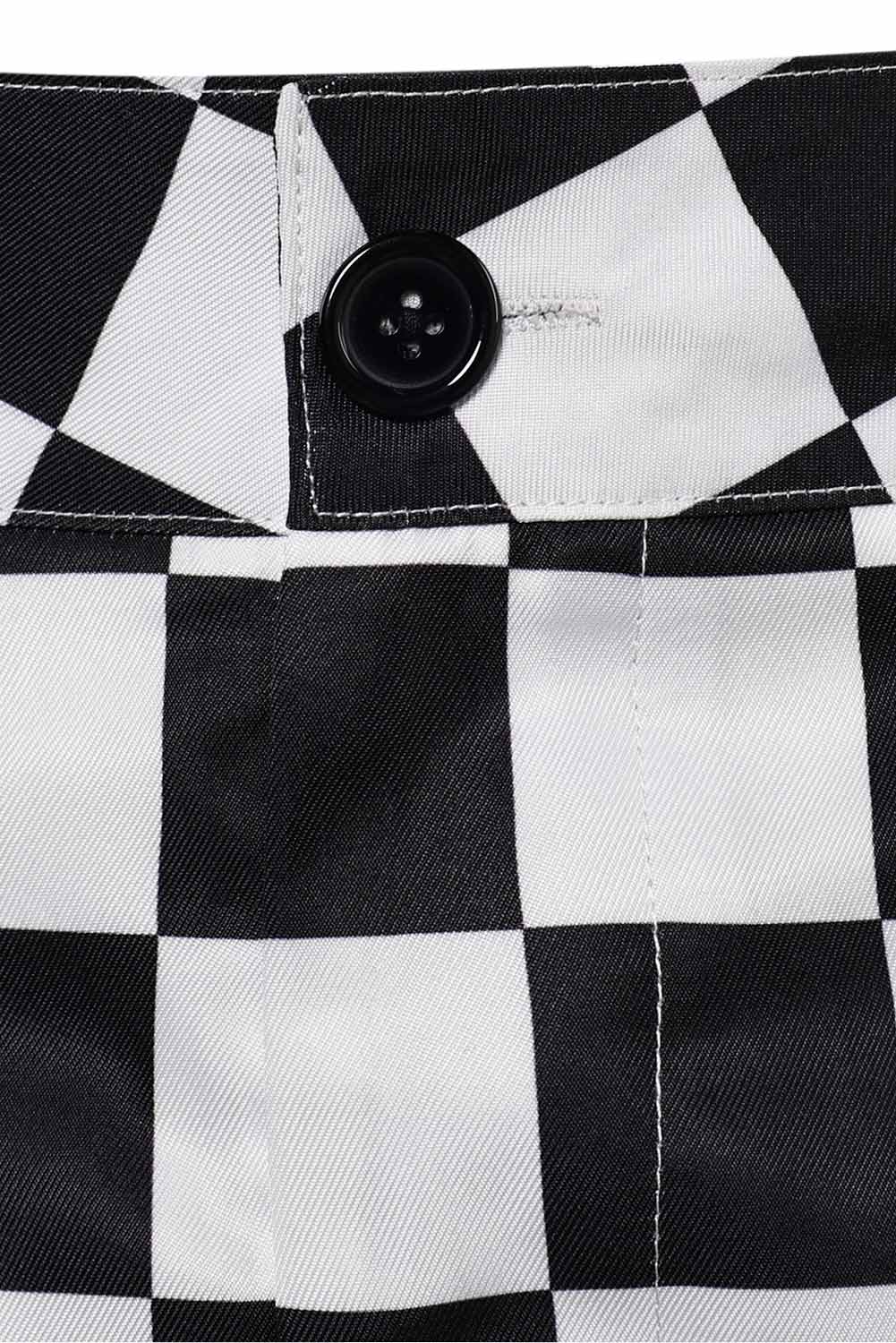 70S Men's Checkerboard Sequin Flared Pants For Disco Halloween Party