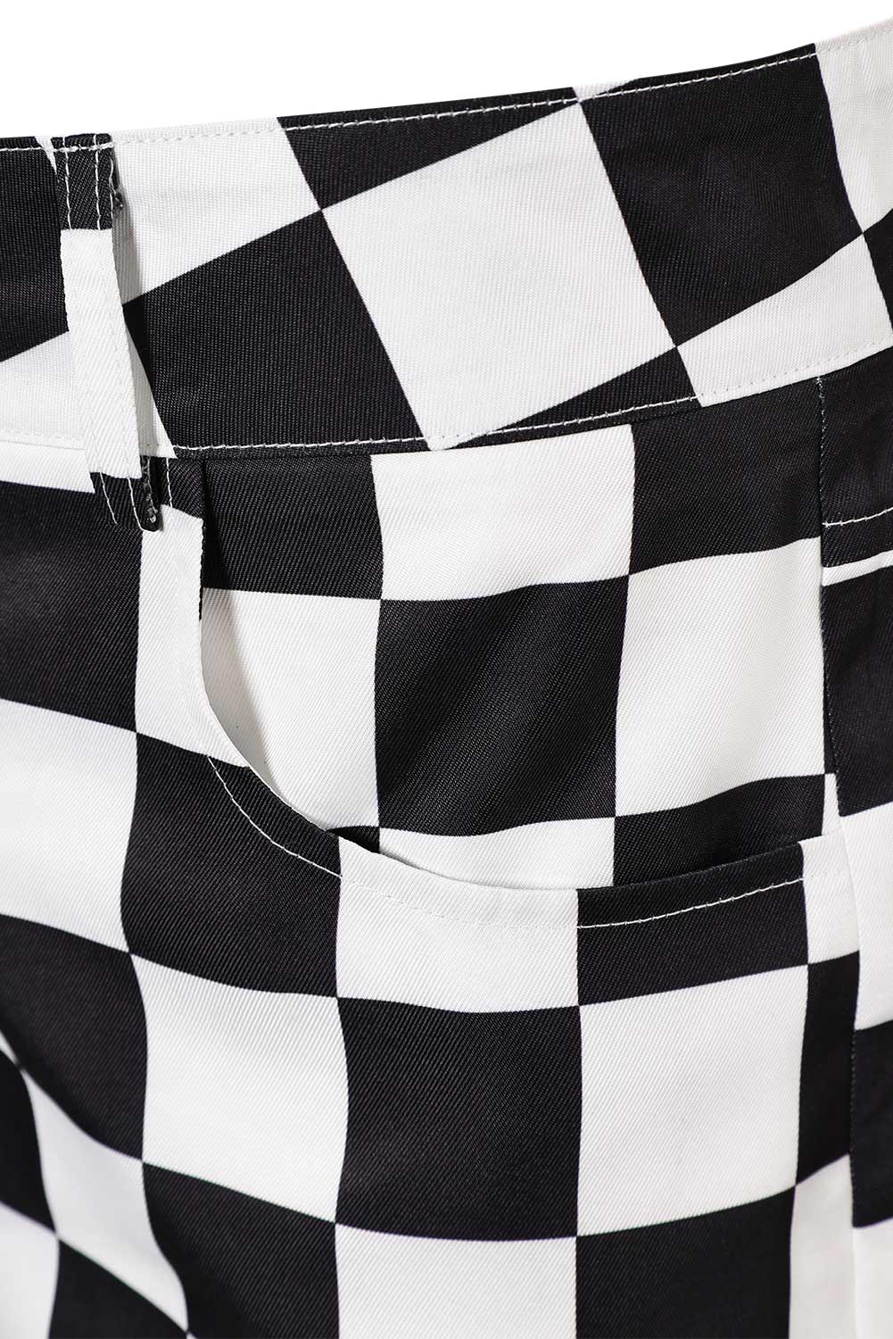 70S Men's Checkerboard Sequin Flared Pants For Disco Halloween Party