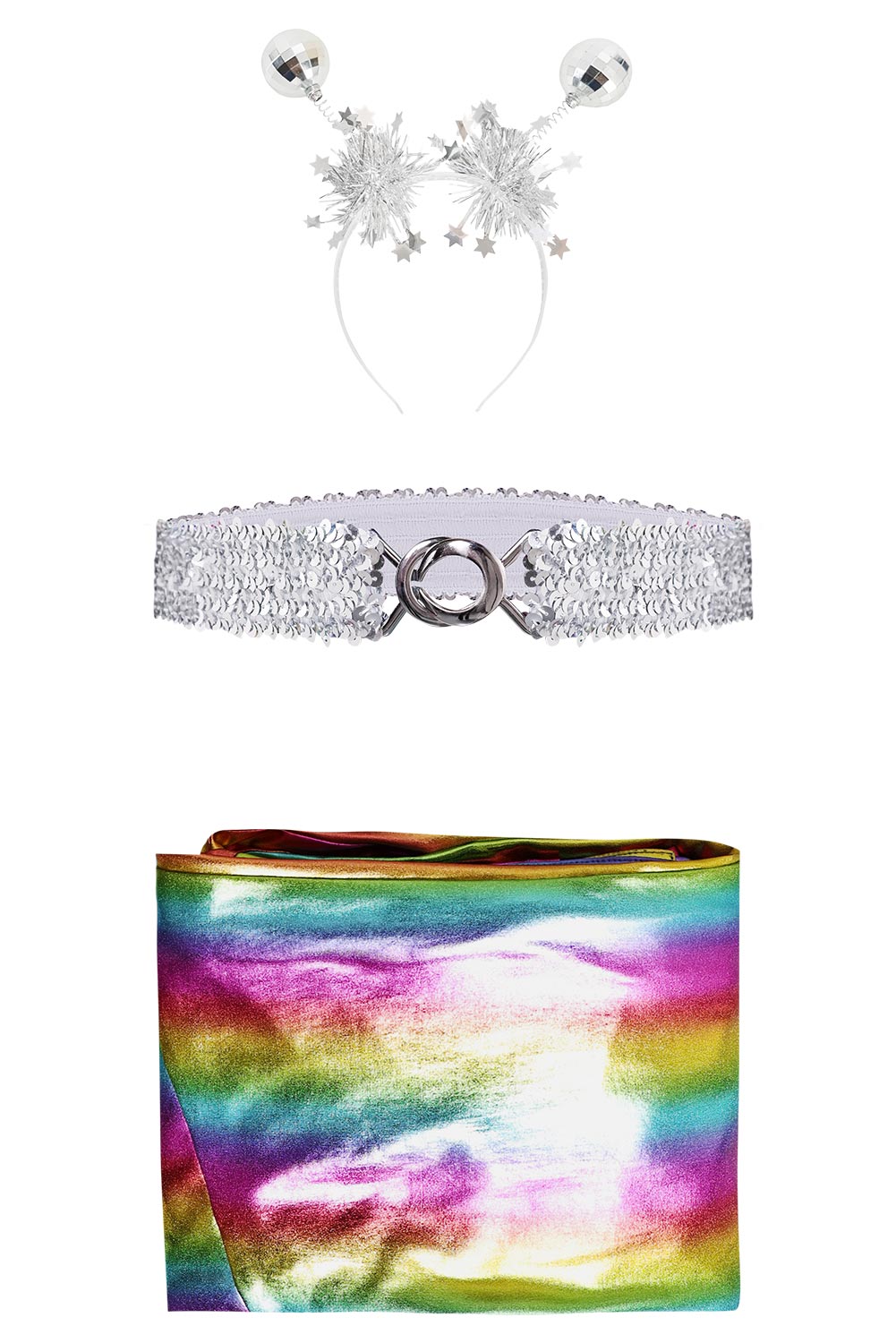 70S Retro Women Disco Flared Jumpsuit 3 Piece Set Outfits Halloween Carnival Suit