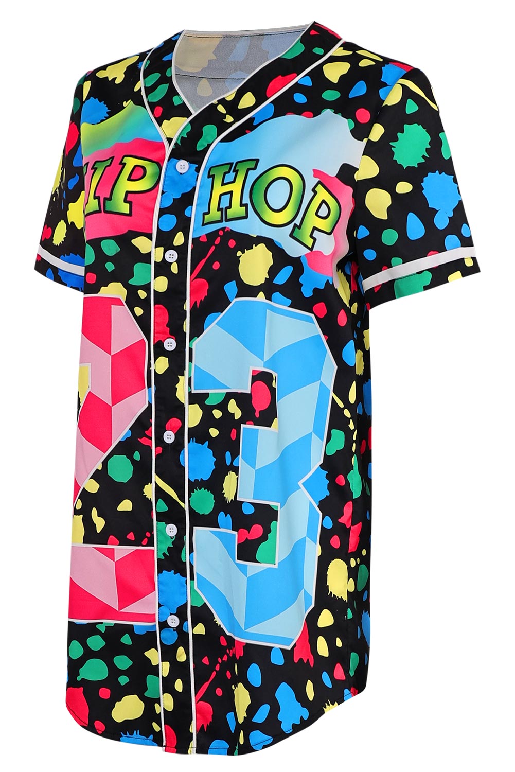 80S Hip Hop Women Baseball Shirt 7-Piece Set Halloween Party Costume