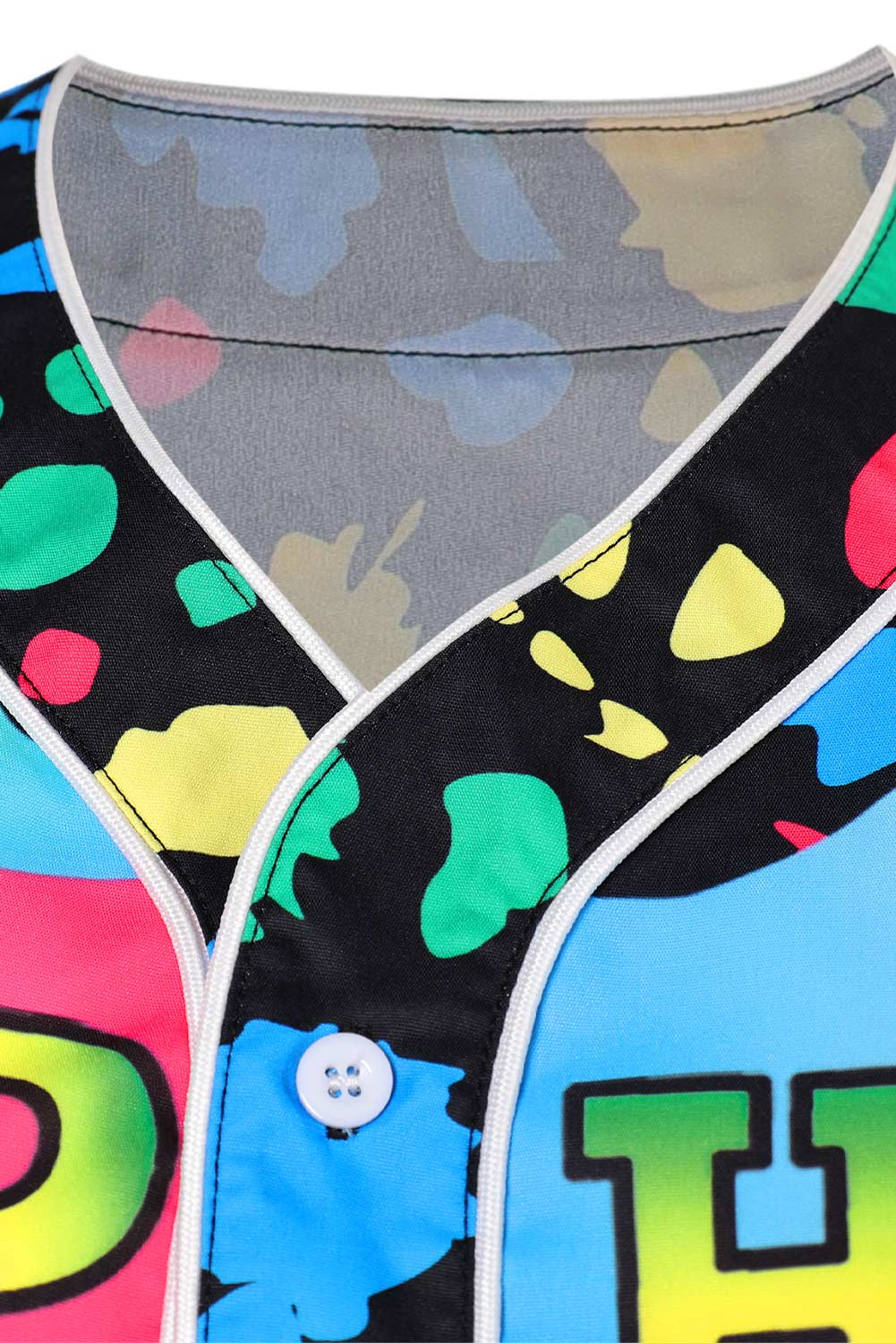 80S Hip Hop Women Baseball Shirt 7-Piece Set Halloween Party Costume