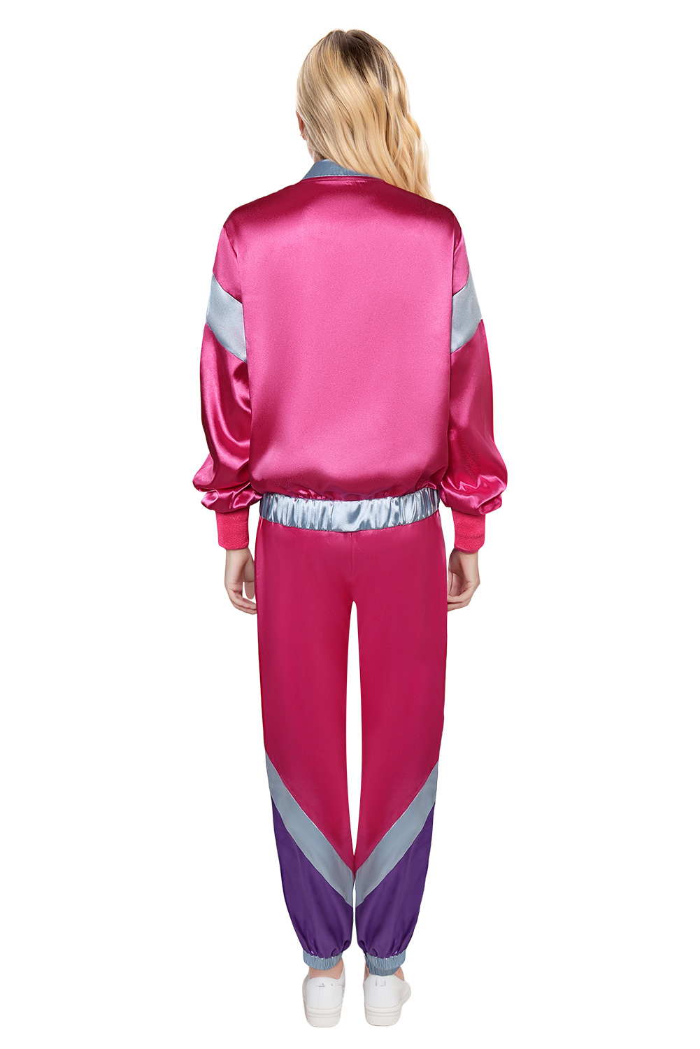 80s Retro Rose Red Sportswear 5 Piece Set Outfits Halloween Party Suit