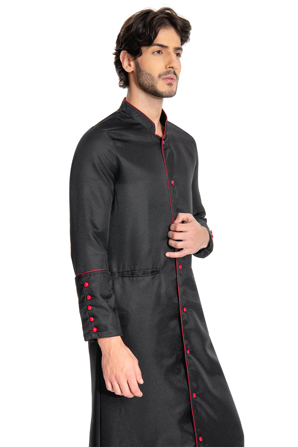 Medieval Christian Friar Priest Halloween Black Long Coat