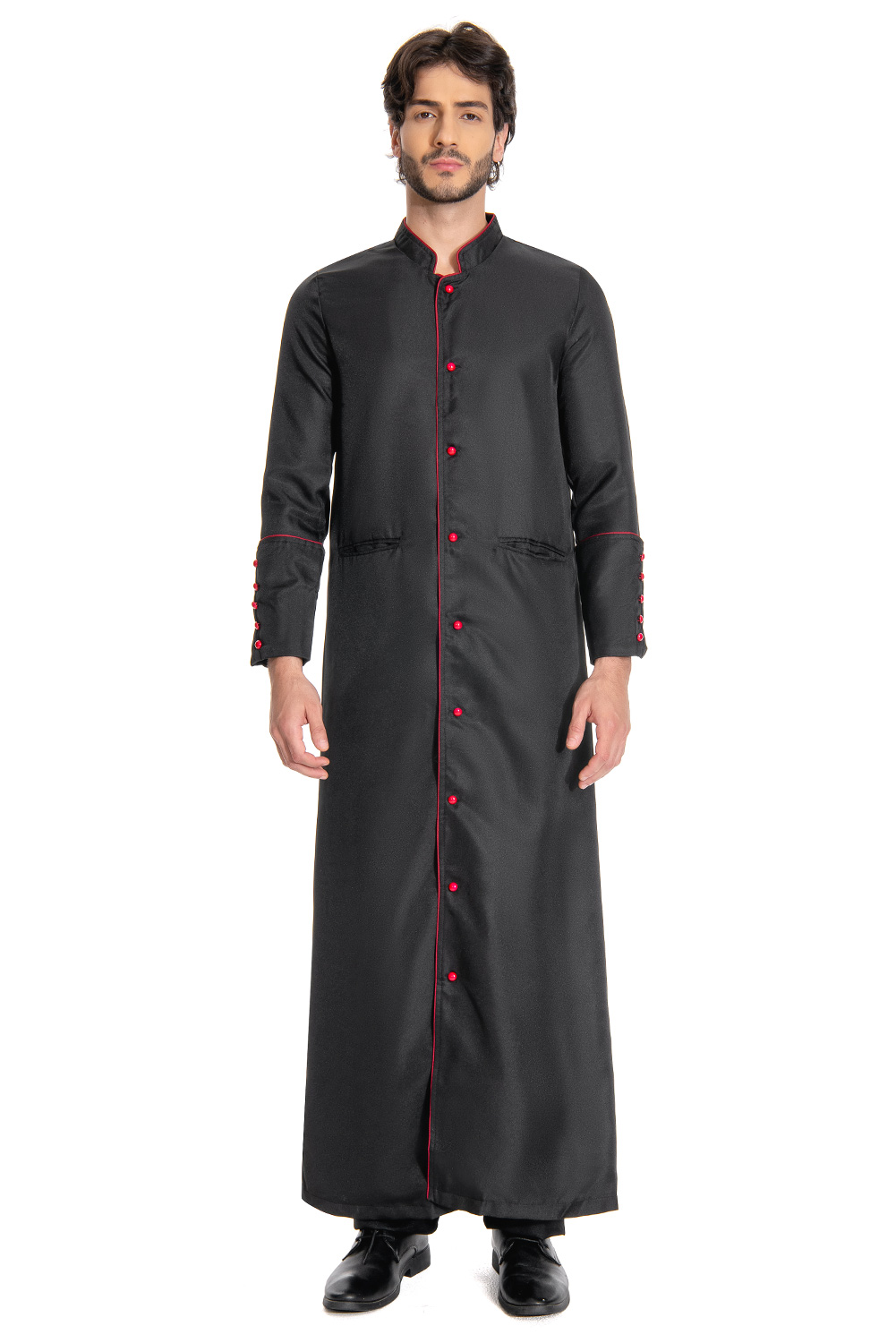Medieval Christian Friar Priest Halloween Black Long Coat
