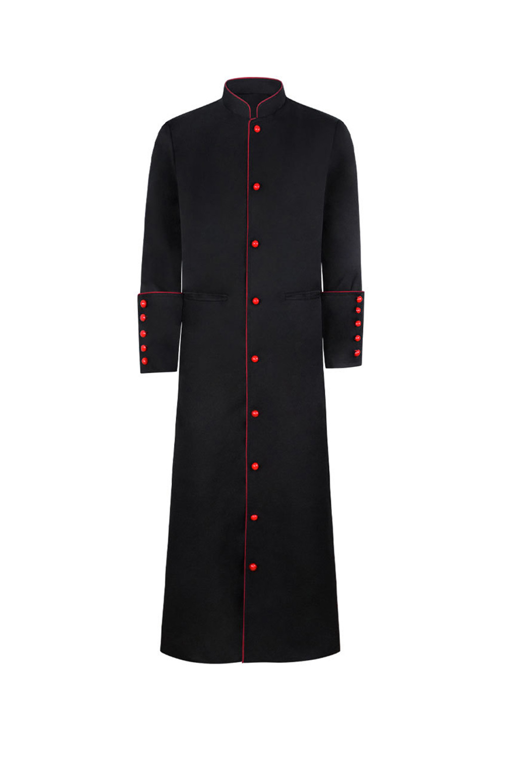 Medieval Christian Friar Priest Halloween Black Long Coat