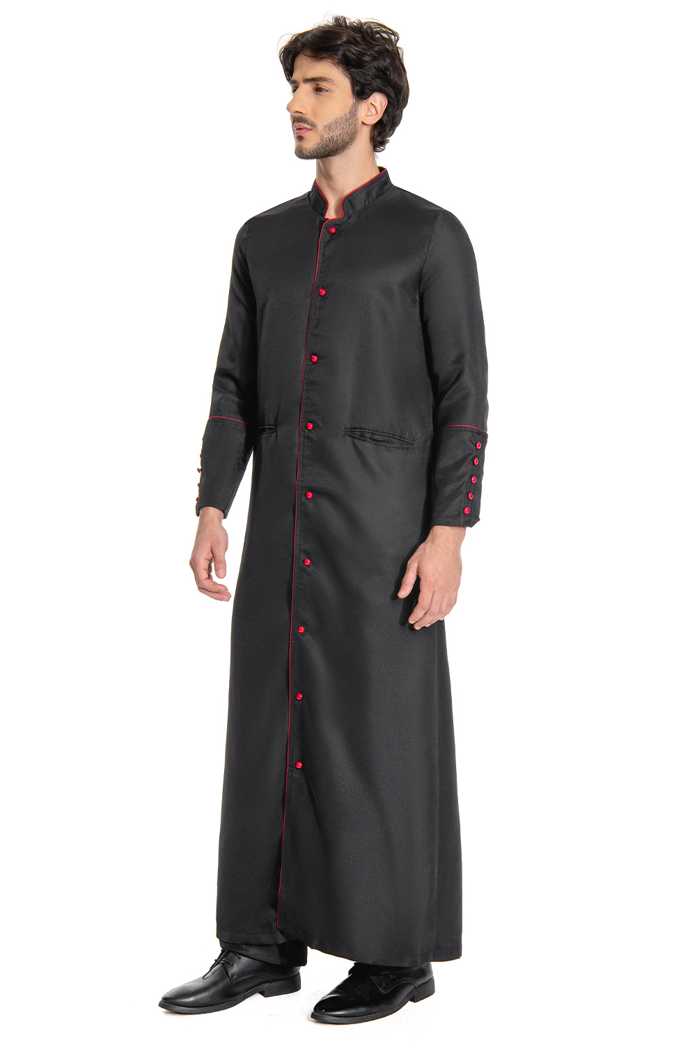 Medieval Christian Friar Priest Halloween Black Long Coat