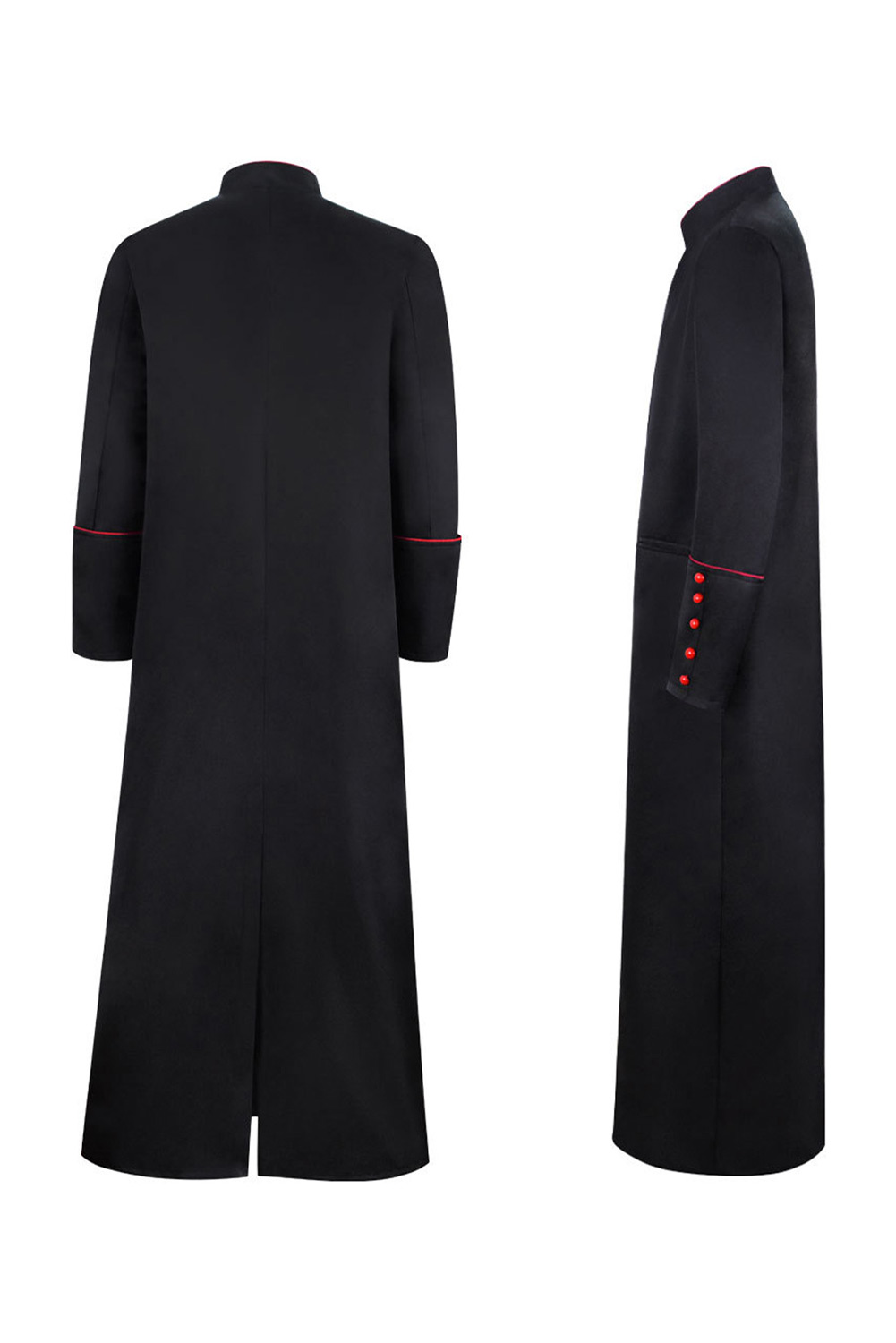 Medieval Christian Friar Priest Halloween Black Long Coat