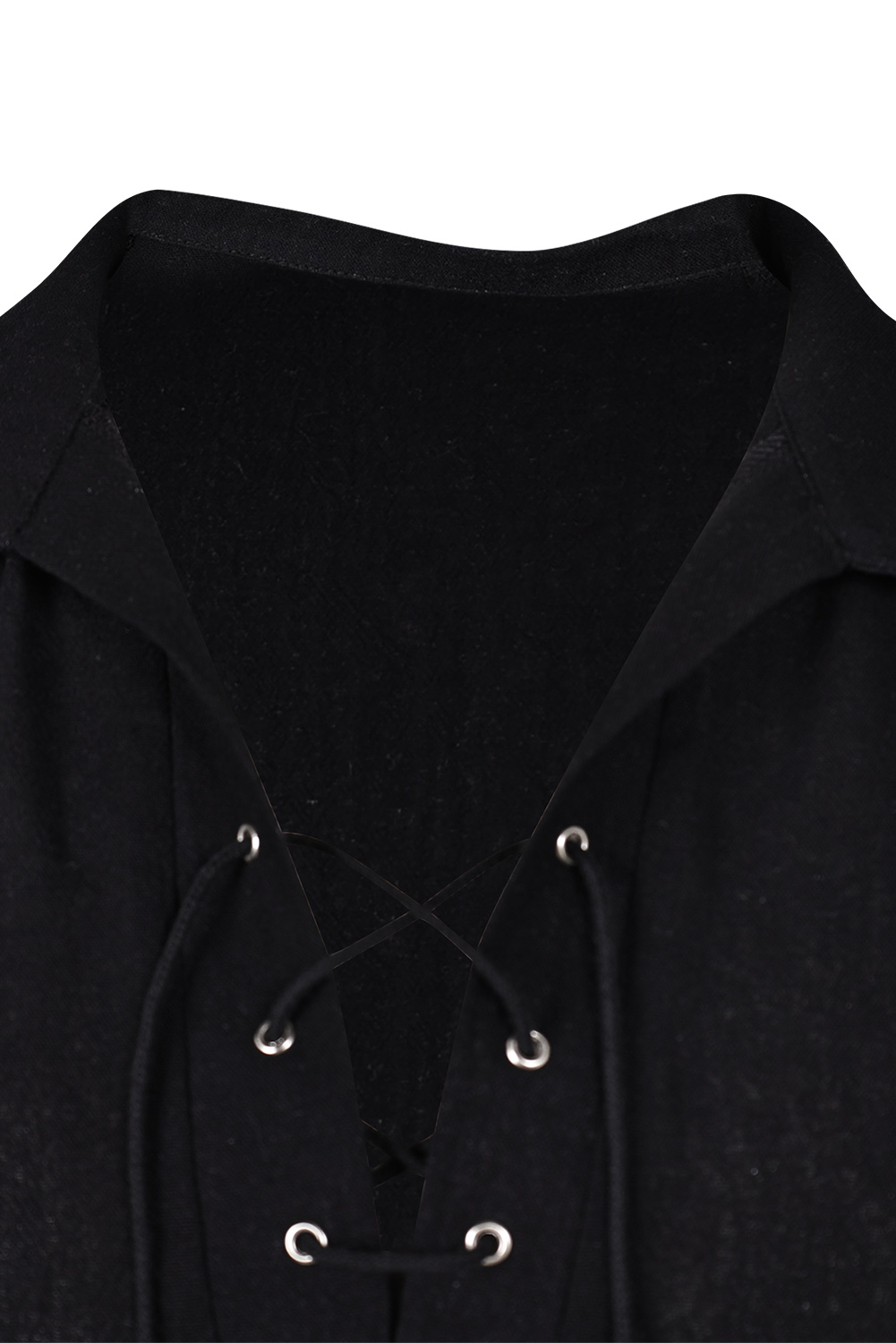 Men Medieval Pirate Solid Cotton Shirt Outfits Halloween Carnival Suit