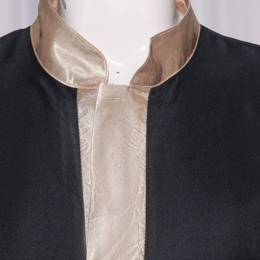 Retro Medieval Black Gilded Robe Outfits Halloween Carnival Suit