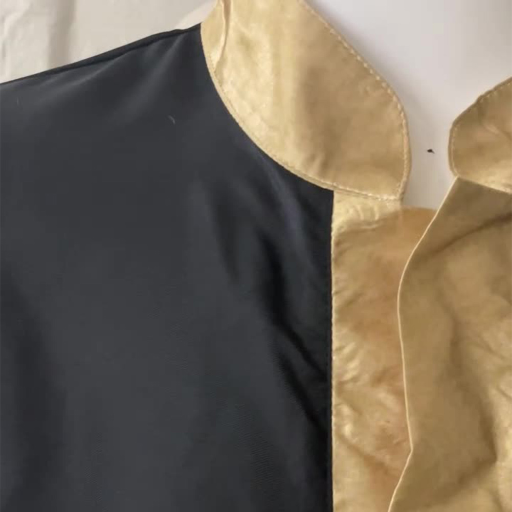 Retro Medieval Black Gilded Robe Outfits Halloween Carnival Suit