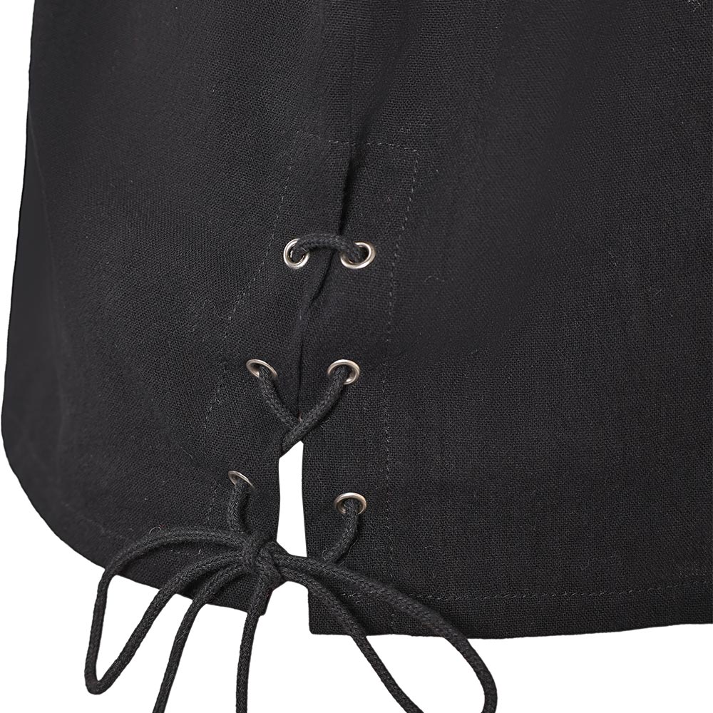 Retro Medieval Men' Sleeveless Black Priate Shirt Outfits Halloween Party Suit