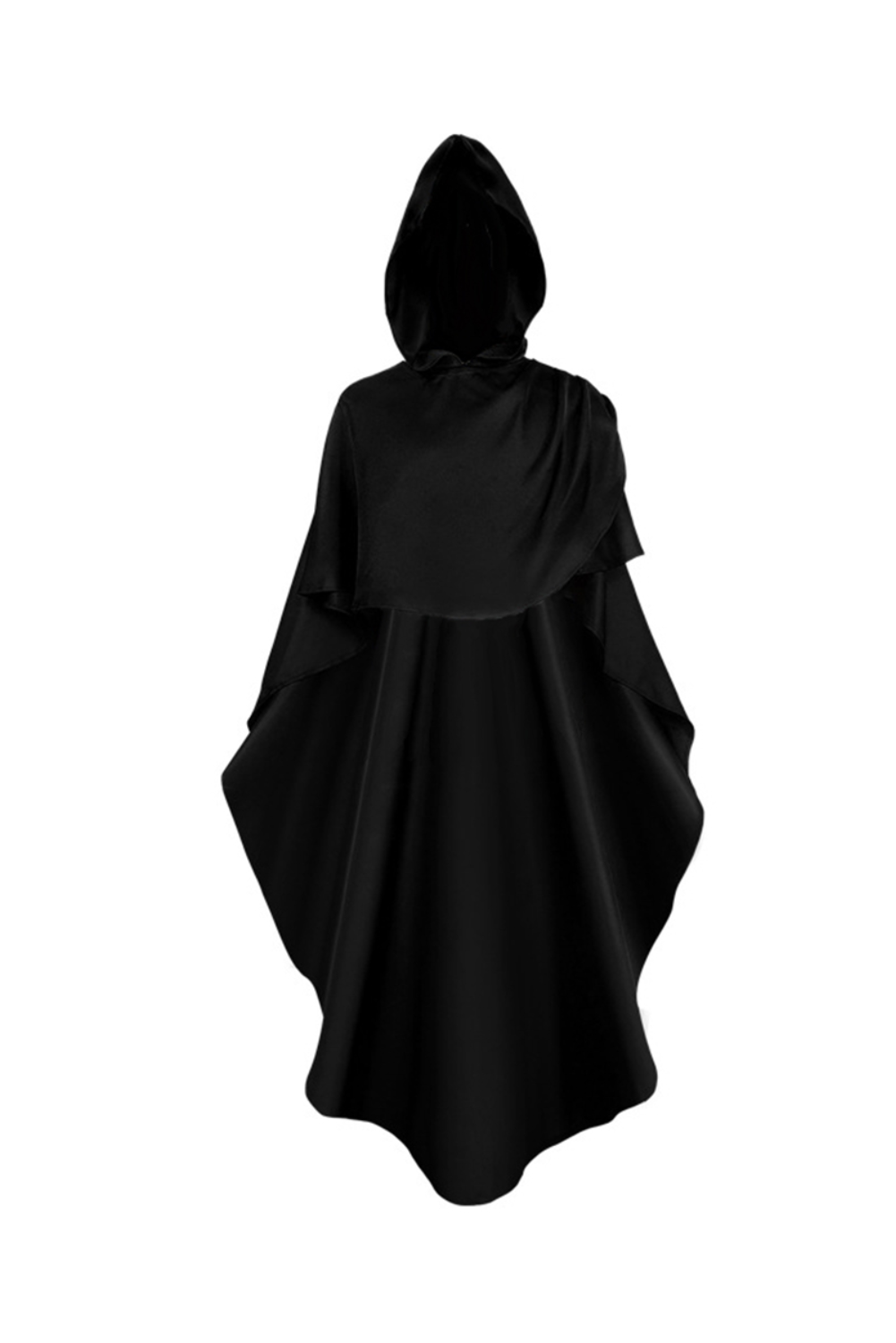 Retro Medieval Mid-Length Solid Hooded Cloak Cape Outfits Halloween Party Suit