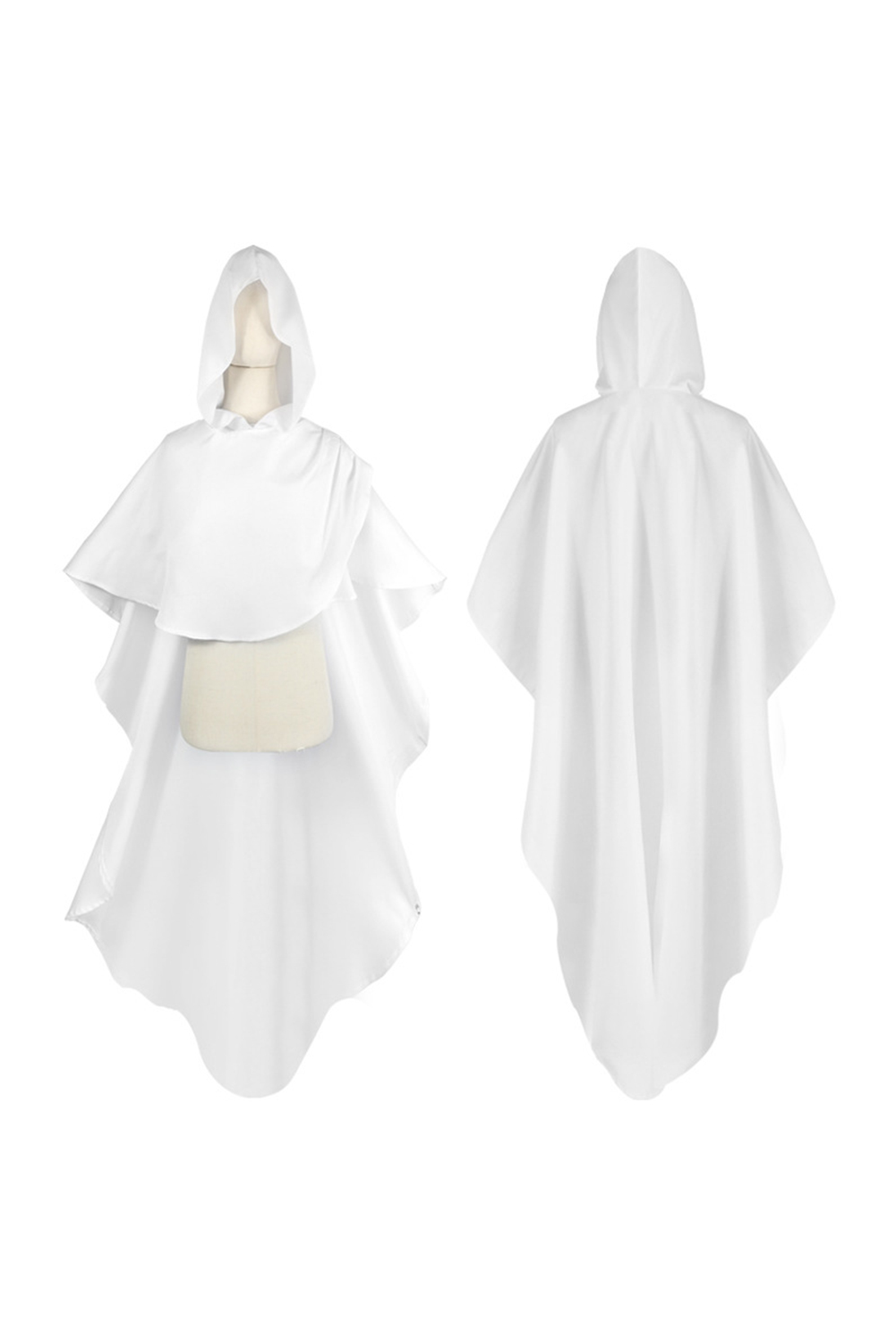 Retro Medieval Mid-Length Solid Hooded Cloak Cape Outfits Halloween Party Suit