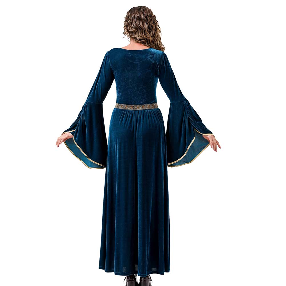 Retro Medieval Women Flare Sleeved Dress Outfits Halloween Carnival Suit