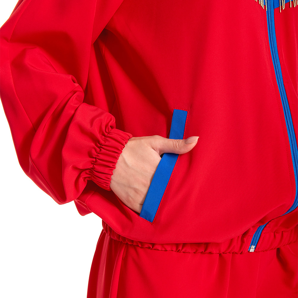 Retro Sequin Red Sportswear 6 Piece Set Outfits Halloween Carnival Suit