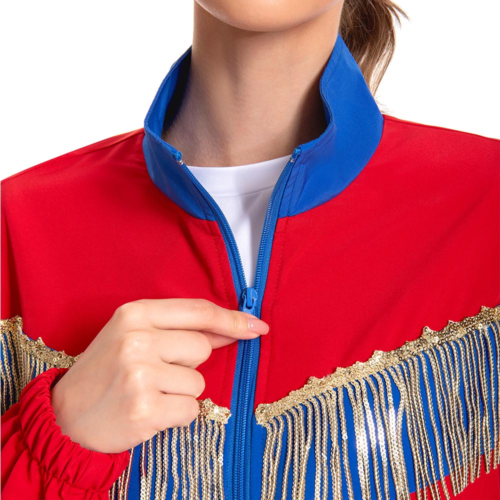 Retro Sequin Red Sportswear 6 Piece Set Outfits Halloween Carnival Suit