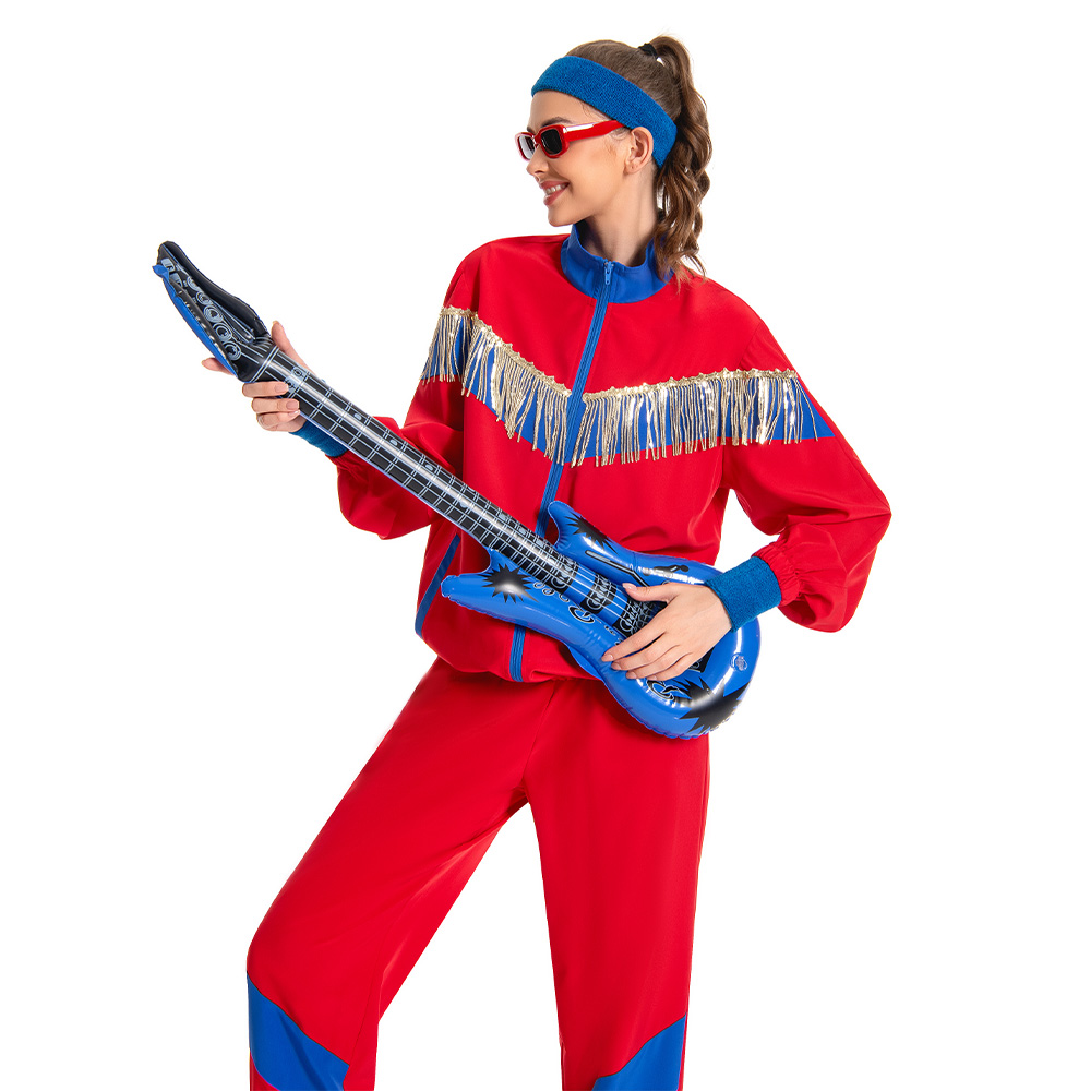 Retro Sequin Red Sportswear 6 Piece Set Outfits Halloween Carnival Suit