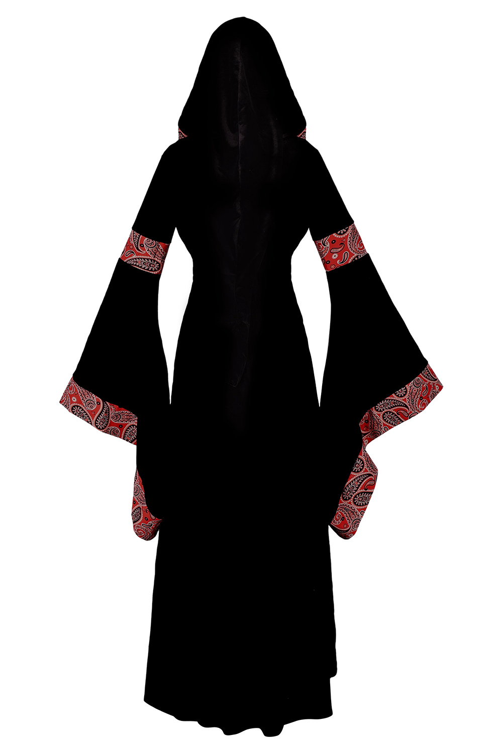 Women Cashew Floral Printed Hooded Dress Renaissance Outfits Halloween Carnival Suit