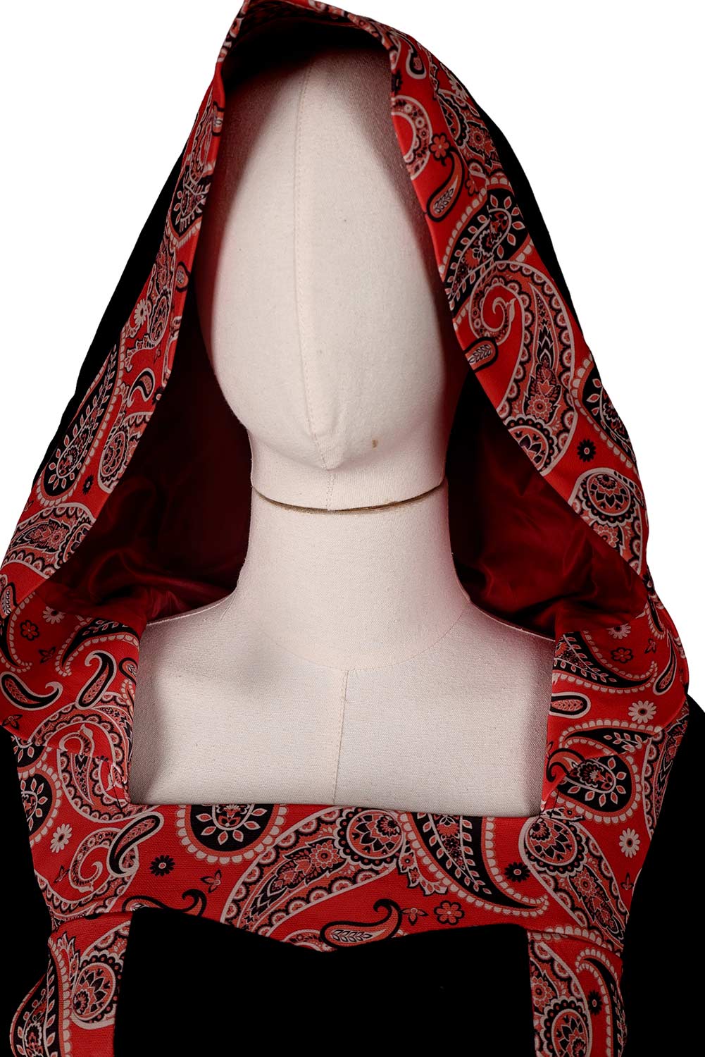 Women Cashew Floral Printed Hooded Dress Renaissance Outfits Halloween Carnival Suit