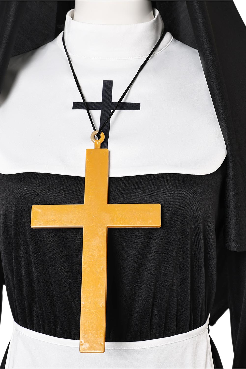 Women Nun Cosplay Medieval Robe 4 Pieces Set Halloween Church Suit