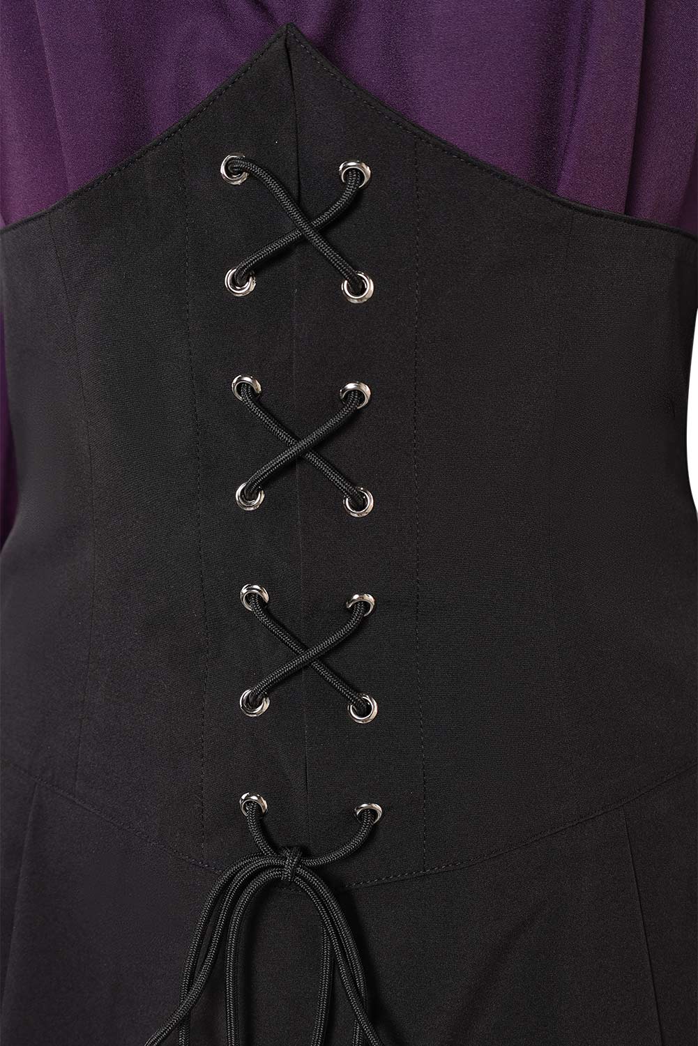 Women Renaissance Purple Gradient Elf Dress 7 Pieces Set Outfits Halloween Retro Suit