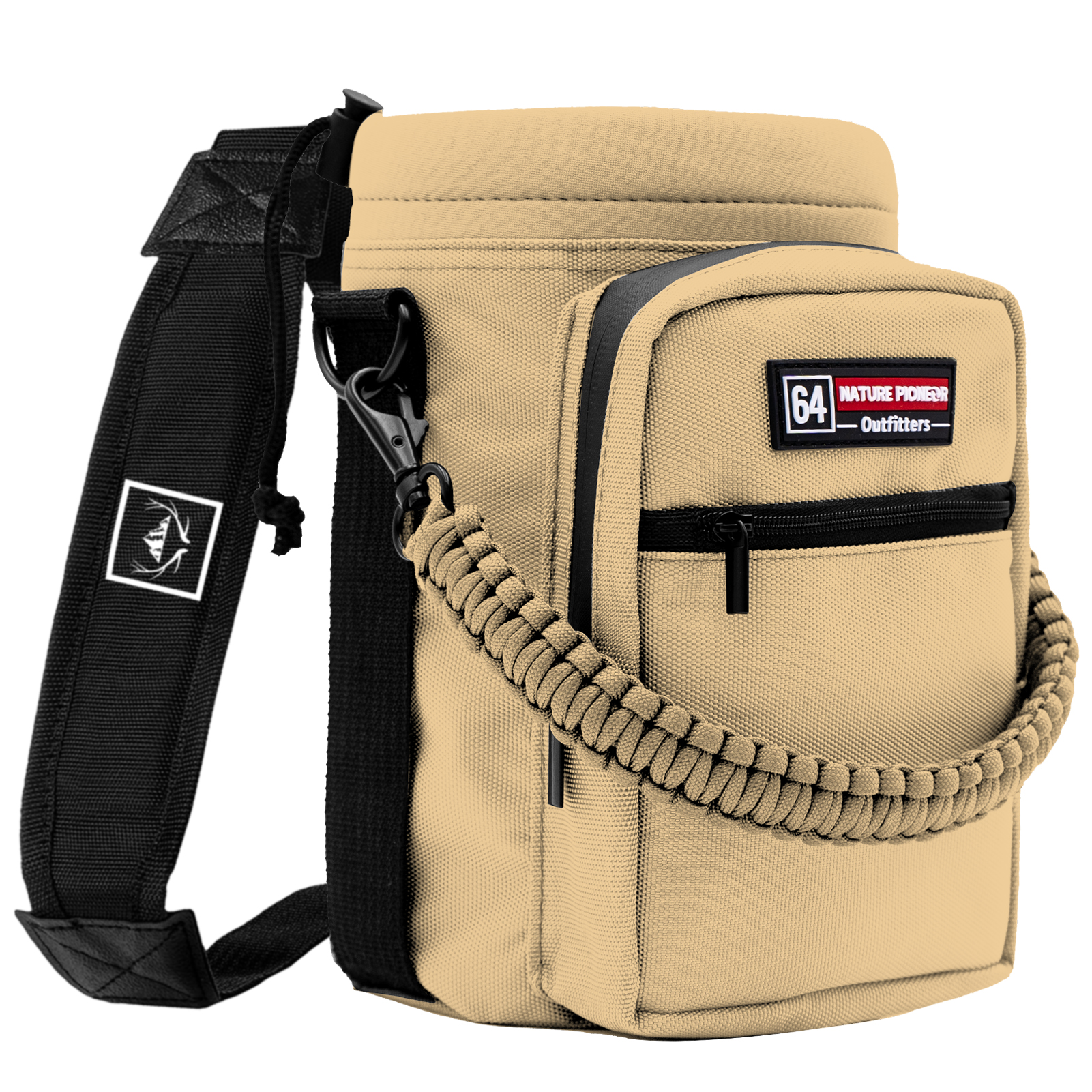 NATURE PIONEOR Water Bottle Holder with Adjustable Strap - Half/One Gallon (64/128oz) Insulated Water Bottle Sling Carrier with Phone Pocket & Paracord Handle, Outdoor Camping, Hiking, Gym