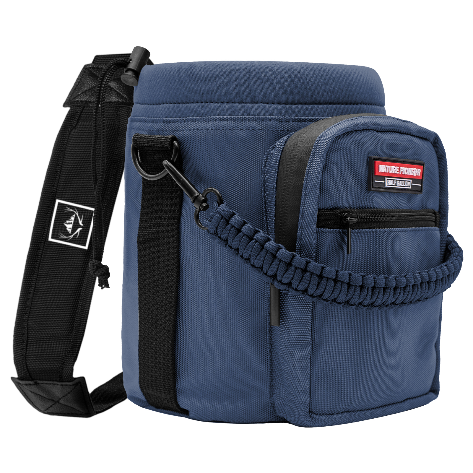 NATURE PIONEOR Water Bottle Holder with Adjustable Strap - Half/One Gallon (64/128oz) Insulated Water Bottle Sling Carrier with Phone Pocket & Paracord Handle, Outdoor Camping, Hiking, Gym