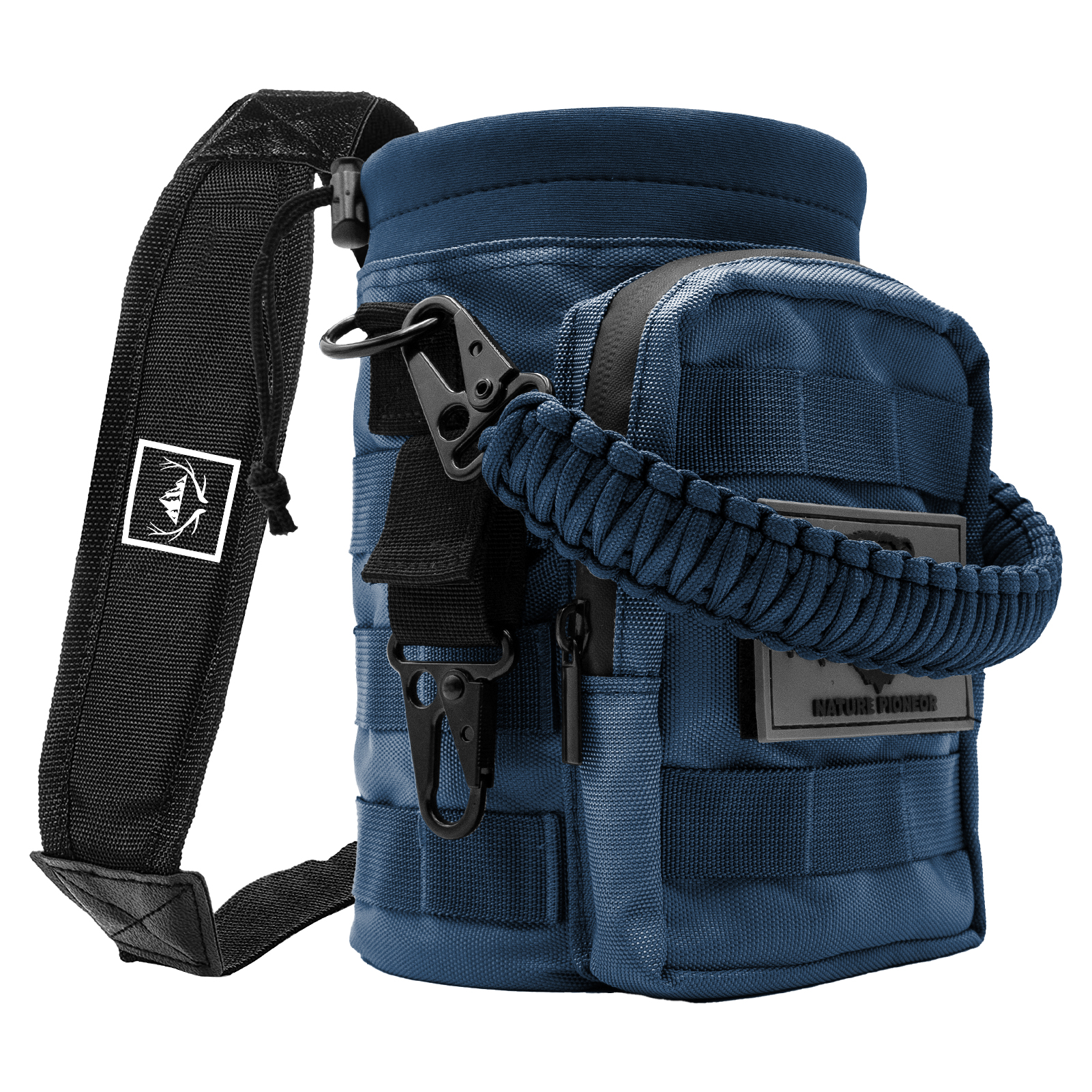 NATURE PIONEOR 32 64 128oz Tactical Water Bottle Pouch, Multi-Function Tactical Water Bottle Bag with Adjustable Shoulder Strap, Half/One Gallon Molle Strap Carrier Holder