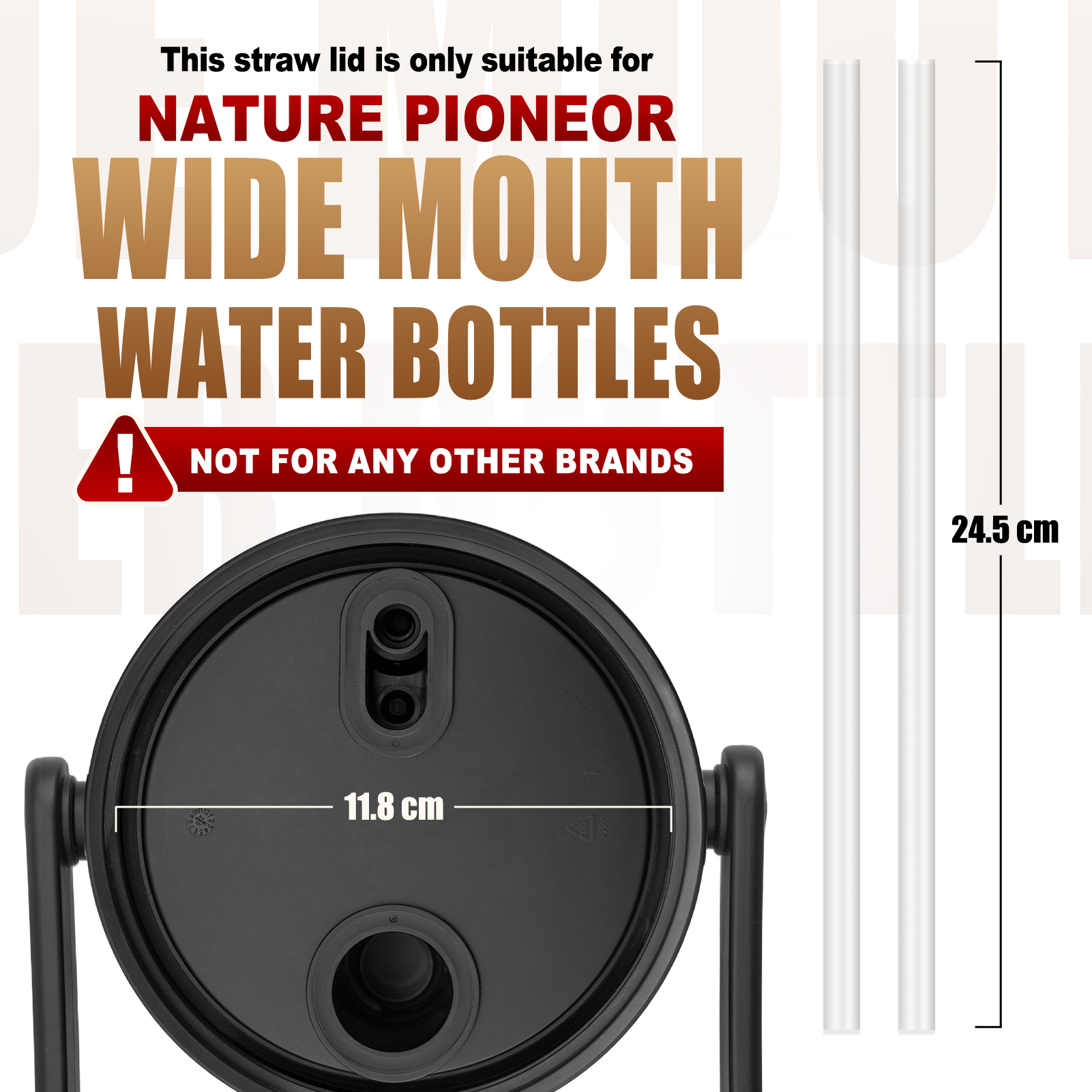 NATURE PIONEOR Sports Water Bottle Spout/Straw 2-in-1 Lid, Replacement Lid Accessory, Easy to Carry,ONLY fit NATURE PIONEOR 128oz/one gallon water bottle