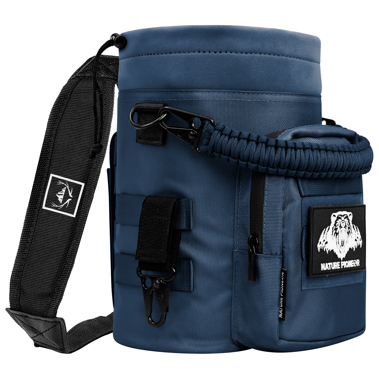 NATURE PIONEOR 32 64 128oz Tactical Water Bottle Pouch, Multi-Function Tactical Water Bottle Bag with Adjustable Shoulder Strap, Half/One Gallon Molle Strap Carrier Holder